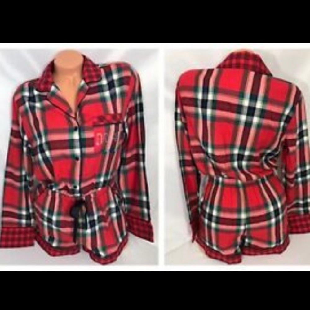 Victoria Secret Flannel Tie Romper - Picture 4 of 11